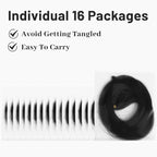 16 Pcs Colored Hair Extensions Curly Wavy Clip in Synthetic Hair Extensions,Colorful Party Highlights Hairpiece Streak for Girls Women Kids Christmas New Year Cosplay Favors Gift(Black)