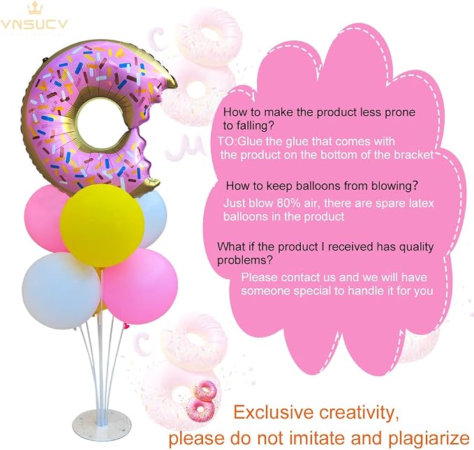 Donut Table Centerpiece Balloons Stand Kit 2 Sets - Image 3