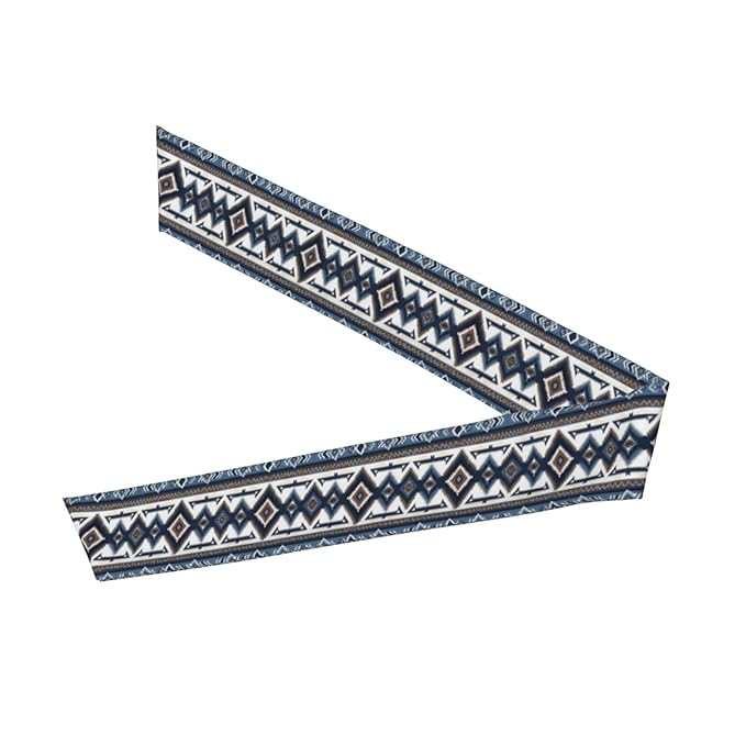 Men's Women Fashion Sports Sweatband Hand Decor for Running Fitness Spa, Long Multifunction Colorful Surf Blue Tribal Navajo Aztec Geometric Ethnic Pattern Head Ribbon Headwear