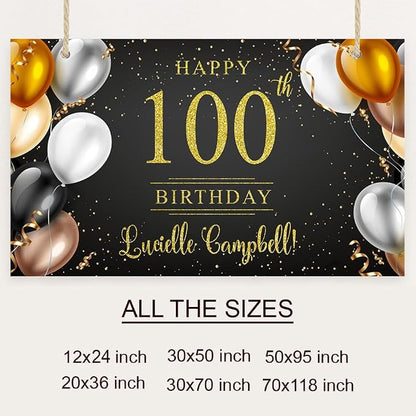 Generic Personalized Happy Birthday Banner, Customized - Image 2