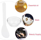 FRCOLOR Facial Mixing Bowls 5Pcs Clear Glass Spa Bowls for Facials with Stick Cosmetic Mask Beauty Supply Tool for Diy Face Mask and Hair Care