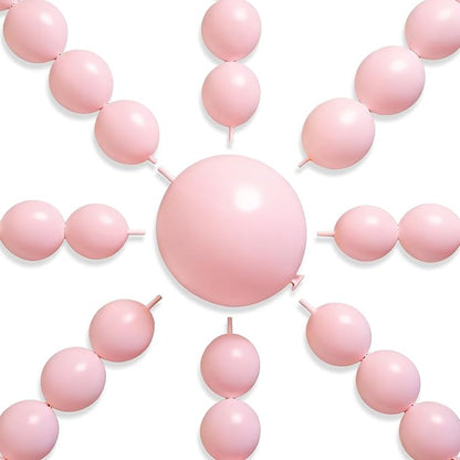 PartyWoo Baby Pink Linking Balloons 100pcs 12 Inch Pink Link Balloons | by PartyWoo