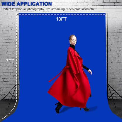 10 X 7 FT Royal Blue Backdrop for Photography, Polyester Fabric Background | - Image 2