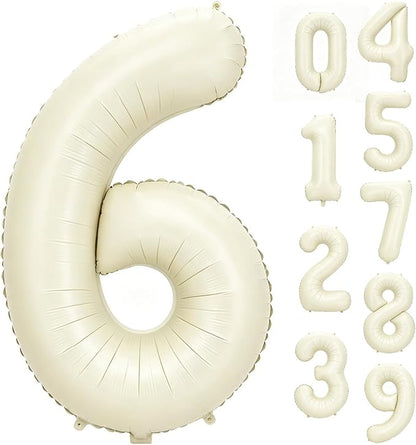 40 Inch Beige Number 6 Foil Balloon by Unknown