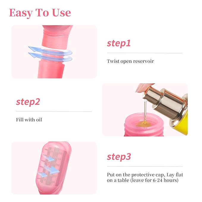 Hair Oil Applicator Comb, Hands-Clean Oiling Brush for Quick Even Application, Wide Teeth Oil Distribution Comb with 10ml Container/Scale Handle for Women/Girls Thick/Curly Hair Daily Care