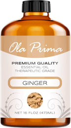 Ola Prima Ginger Essential Oil (16 oz Bulk) – Therapeutic Grade Oil for Aromatherapy, Diffusers, Cleaning, Lotions, Creams, Bath Bombs, Scrubs, & Candles