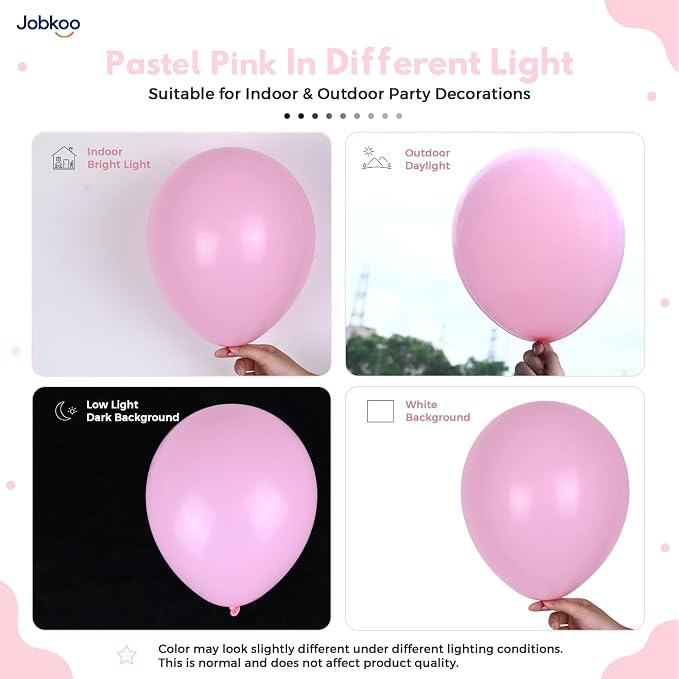 Jobkoo Pastel Pink Balloons 12 Inch - Image 3