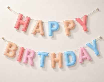 Felt Happy Birthday Garland Rainbow Banner Reusable Happy Birthday Sign Party by Mindsoft