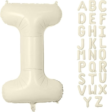 Letter Balloon 40Inch Cream White Big Alphabet Balloons Letter I | Giant Foil by YUNSHANGMO