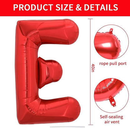 TONIFUL 40 Inch Large Bright Red Letter Balloons A-Z, Giant Jumbo Helium Foil - Image 2