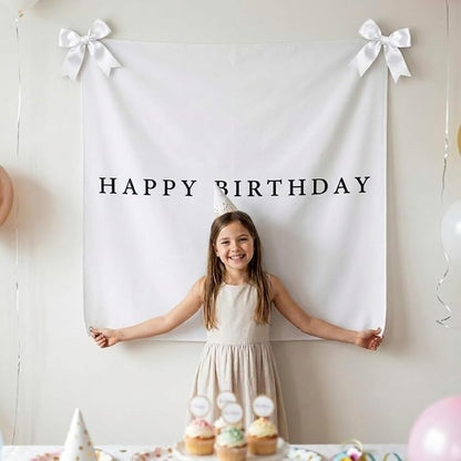 Oudain 40x40 Inch Happy Birthday Burlap Banner, Fabric Party Decorations - Image 4