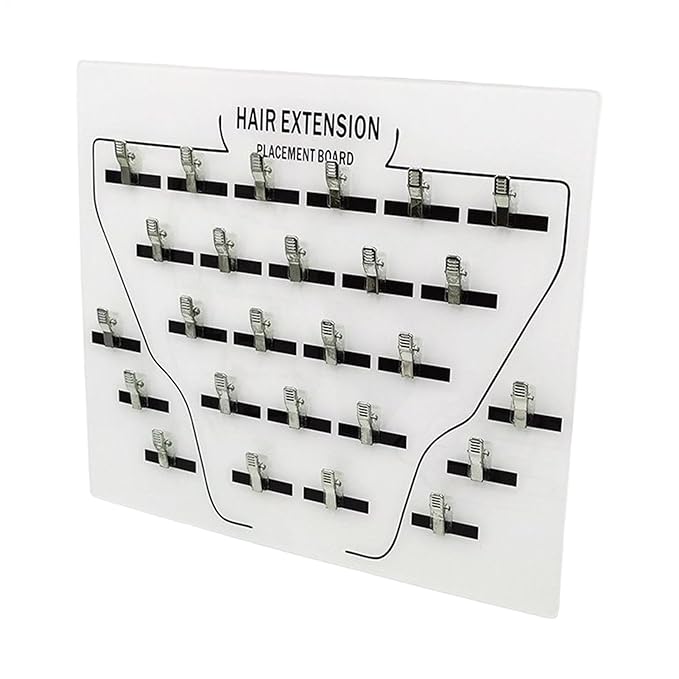 Extension Holder - Acrylic Hair Extension Organizer, Styling Hair Separator Board | Hair Tinsel Storage Plate with Clip for Wig Grafting, Sectioning, and Display for Home & Salon Use