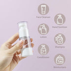 longway 0.5Oz 15ml Clear Airless Cosmetic Cream Pump Bottle Travel Size Dispenser Refillable Containers/Foundation Travel Pump Bottle for Shampoo (PACK of 8)