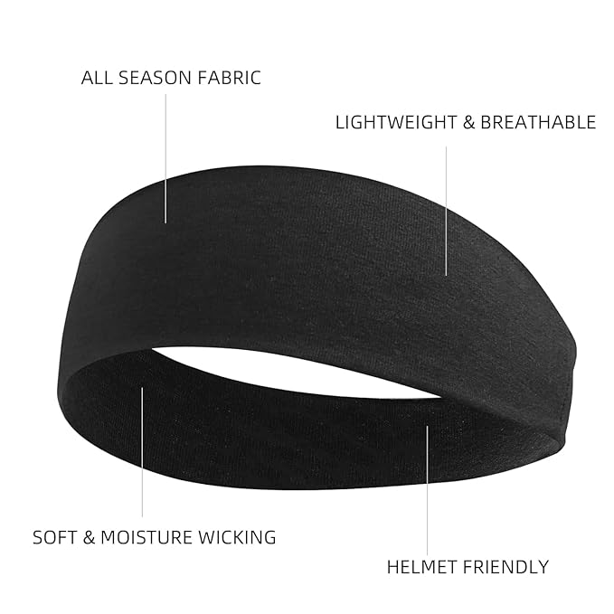 Black Women's Non-Slip Elastic Cloth Headbands - Fashion Hair Accessories 9 Pack