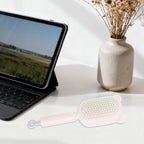 Retractable Air Cushion Massage Comb for Woman, Comfortable Self-Cleaning Detangling Hair Clean Brush with Pull Ring Anti-Static Comb for All Hair Types (White)