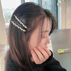 WHITEBRIDGE 8pcs Rhinestone and Pearl Bobby Pins Metal Hair Clips Sparkling HairClip for Women Girls Gold and Silver Diamond Hair Pins