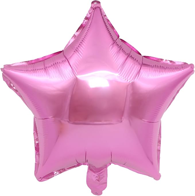 MEETINGU Pink 18 Inch Foil Mylar Star Balloons 10PCS Party Decorations | Pink - Image 5