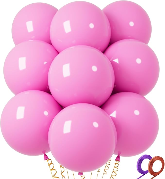 32Pcs Pink Big Balloons 18 Inch, Round Large Latex Party Balloons by Qikoolaa