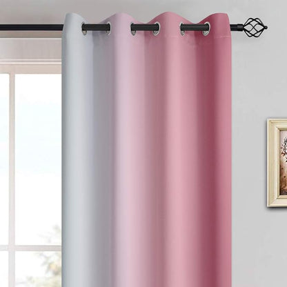 Yakamok Ombre Curtains Pink and Greyish White - Image 3