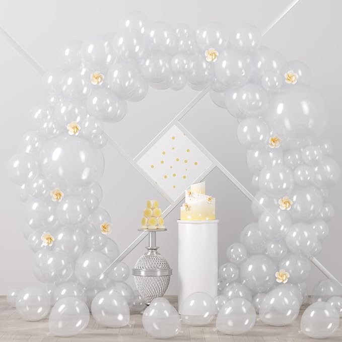 Voircoloria 90pcs Clear Balloons Garland Arch Kit, 18 12 10 5 Inch | by Voircoloria