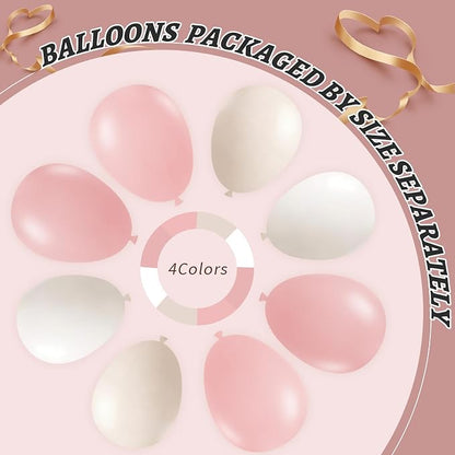 412Pcs Pink Balloon Arch Garland Kit, 18 12 10 5 Inch Pink White Balloon Arch - Image 4