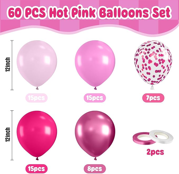 Paready Hot Pink Balloons Set - Image 2