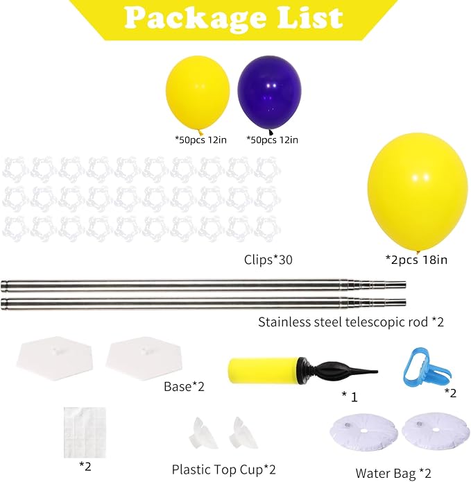 2 Sets Purple Yellow Balloon Column Kit - Image 4