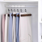 Nature Smile Wooden Pants Skirt Hangers, Smooth Finish Solid Wood Non Slip Jeans Slack Clamp Hangers Hair Extension Hangers (10 Pack Retro)…