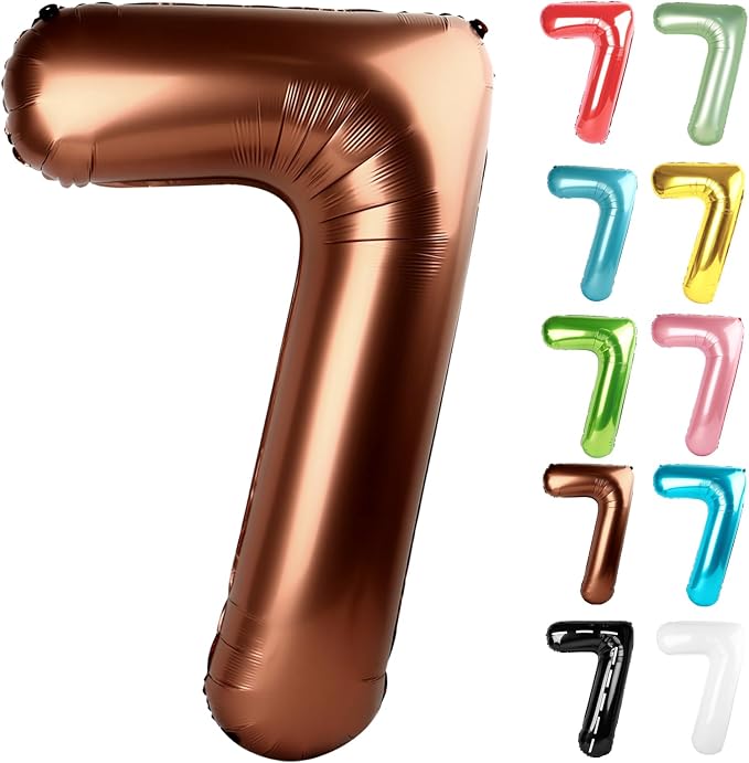Coffee Brown Number 7 Balloon 40 Inch by IWERP
