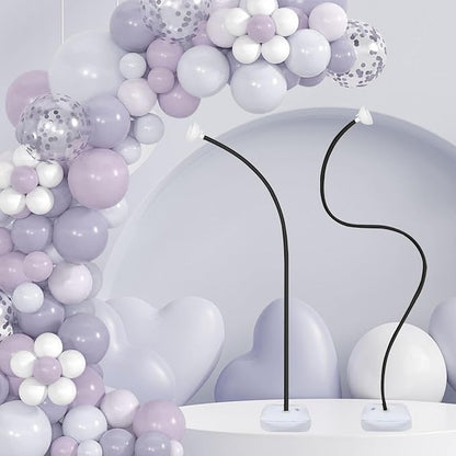 Black Balloon Arch Stand Kit, 9.3ft & 6ft Free Bending Soft Balloon Flower - Image 4