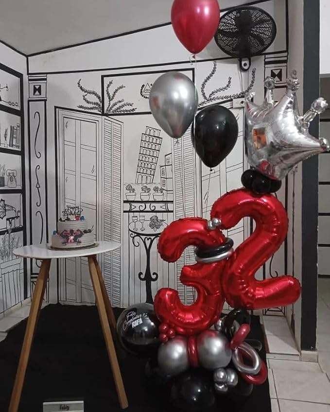 Red Number 3 Balloon 40 Inch, 3rd Birthday Party Decorations Men Women | Foil - Image 3