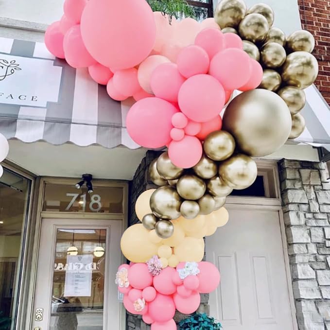Blush Pink Neutral Gold Balloon Arch Kit - Image 7