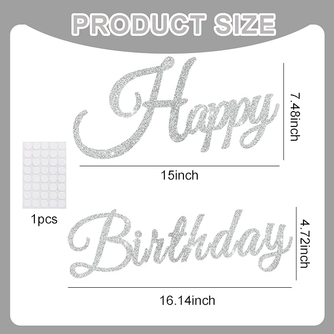 TONIFUL Happy Birthday Sign for Backdrop - Image 2