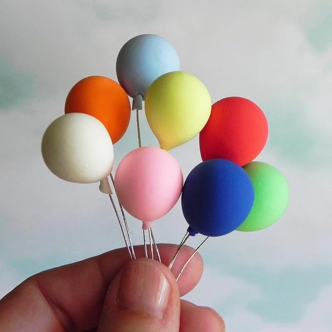 Dollhouse Miniature Balloons, Mini Balloons, 1:12 Scale Rainbow Balloons by Aorvoras