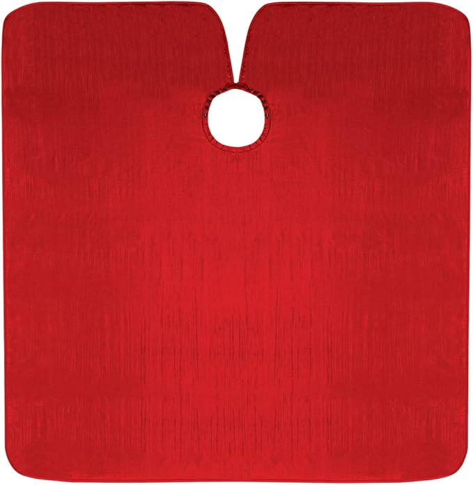 Cricket Forte Haircutting Cape Professional Salon Barbershop Hairdresser Hairstylist Cape for Clients, Adjustable Snap Neck Closure, Red