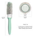 Eagle Fortress Round Brush for Blow Out, Thermal Ceramic Hair Brush for Blow Drying with Ionic Bristle for Professional Blowout Brushing - Green, 32mm