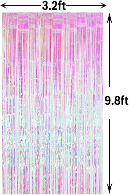 GOER 3.2 ft x 9.8 ft Metallic Tinsel Foil Fringe Curtains Party Photo Backdrop - Image 7