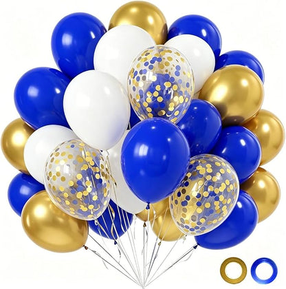 Royal Blue and Gold Balloons by Unknown