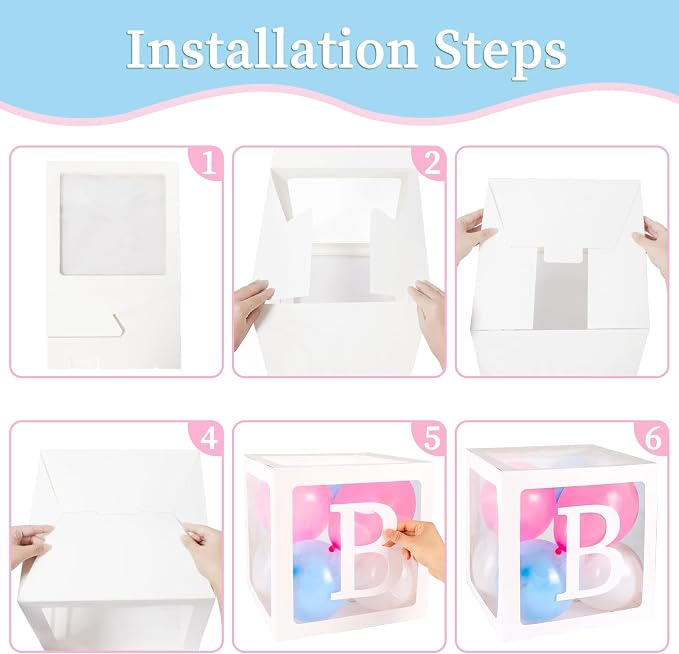 RUBFAC Baby Boxes with Letters and 36 Balloons - Image 4
