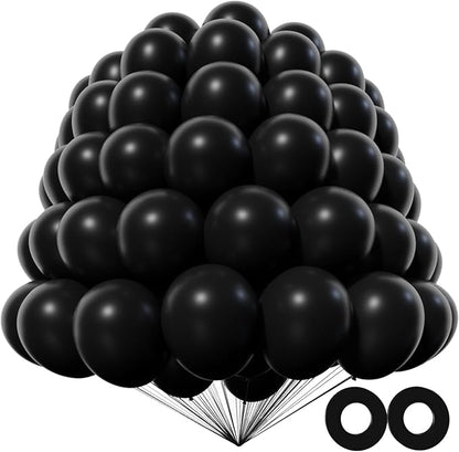 200pcs Black Balloons 5 Inch, Small Mini Latex Balloons by Kawkalsh