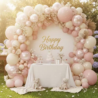 Pearl Pink White Balloon Arch Kit - Image 7