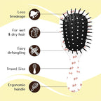 Mini Hair Brush,Cute Detangling Travel Hair Brush,Soft Bristles for Effortless Tangle Removal,Detangler Hairbrush for Women Men Boys Girls Kids Wet Dry All Hair Types (Pink Small Bow, Mini)