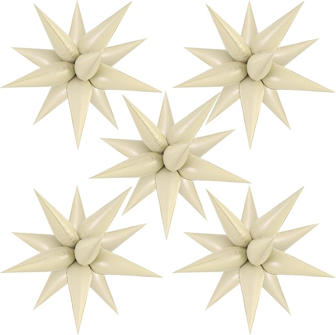60 Pcs Star Balloons Explosion 12 Point Foil Cone Balloons Magic Balloon Large by TOTAFAM