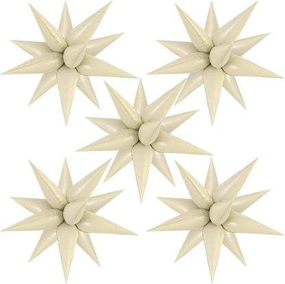 60 Pcs Star Balloons Explosion 12 Point Foil Cone Balloons Magic Balloon Large by TOTAFAM