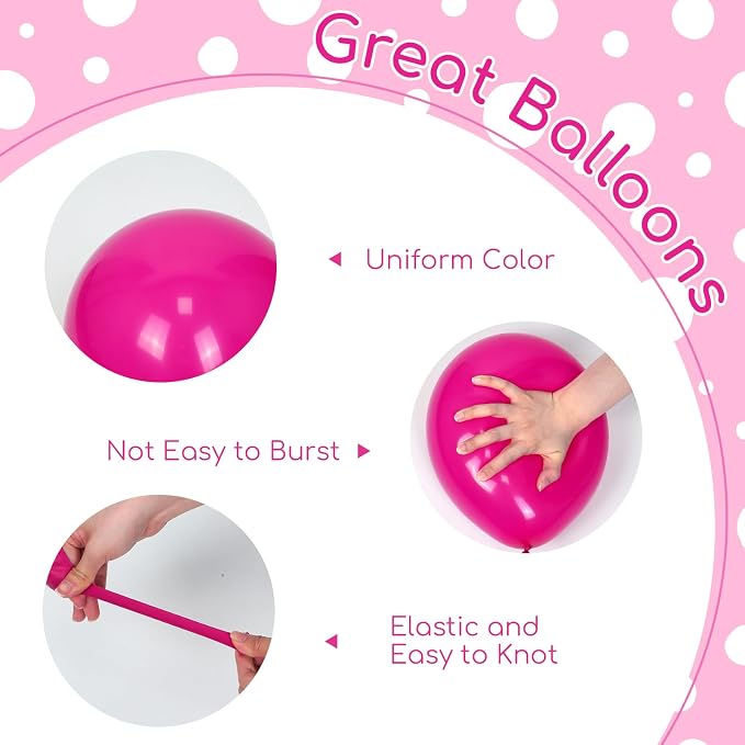 60pcs Pink and Black Balloons 12inch - Image 4
