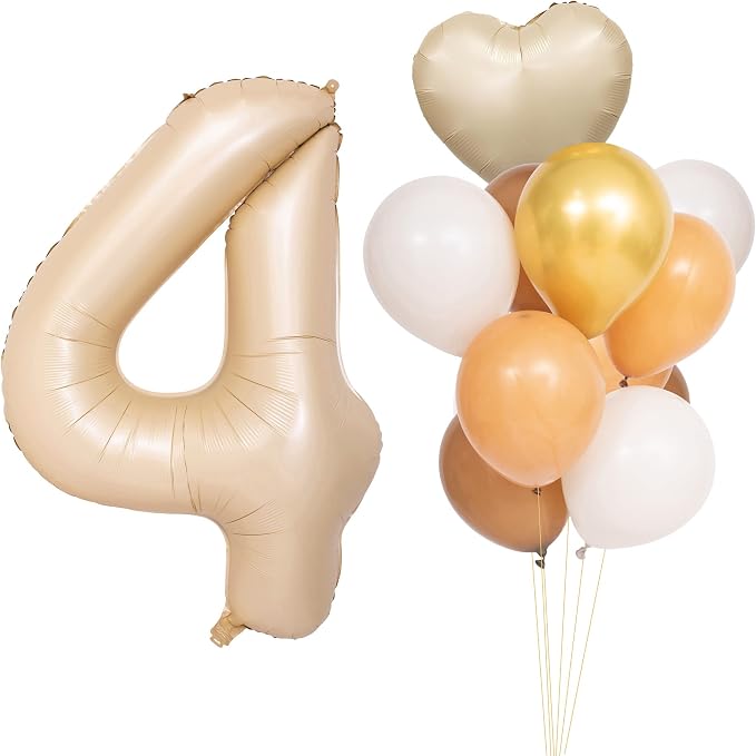 40 In Caramel Number Balloons Helium Foil Mylar latex Balloon Digital 4 | by Exquisitehighqualitypartydecorationstomeetyoureveryneed%EF%BC%81