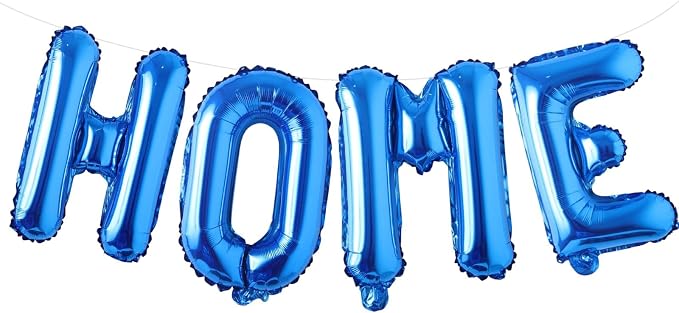Blue HOME Balloons 40 Inch, Large HOME Letter Banner by Xinvery