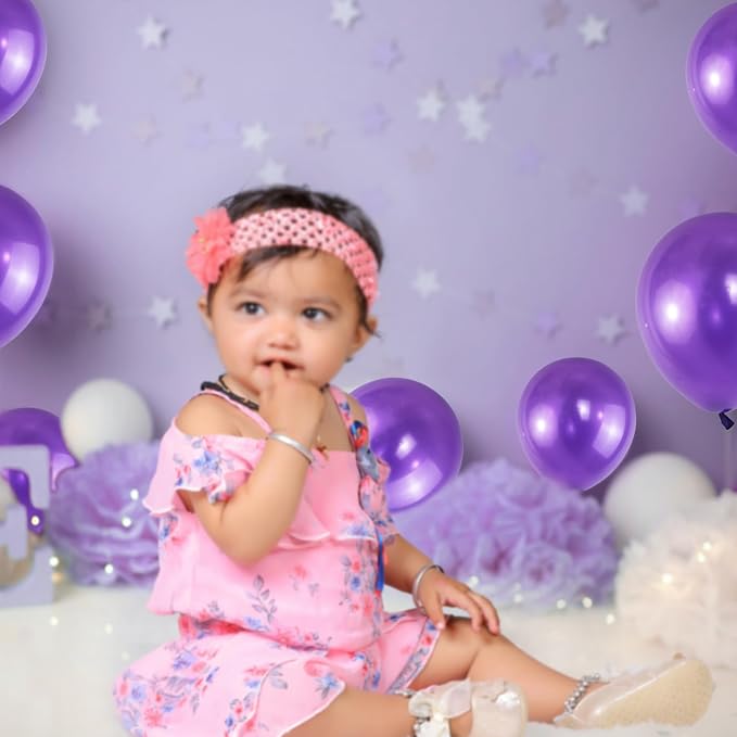 120 Pack Pearl Purple Balloons, Bright 12 inch Royal Purple Latex Party Balloons - Image 5