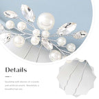 JAKAWIN Pearl Hair Pin Silver Wedding Hair Piece Bridal Hair Accessories for Women HP179 (1 Silver)