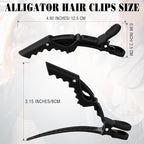 Havawish 12 Pcs Alligator Clips for Hair Styling Matte Alligator Crocodile Clips for Women Hair Sectioning(Black)